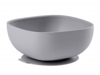 beaba 2674 Набор посуды силикон (4 предмета) серый/розовый