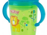 nuby nv0414001 cana anti-varsare 360 ° cu mânere și capac 240 ml. (6 m +)