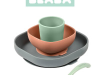 beaba 5918 set de masa din silicon (4 piese) gri/teracota