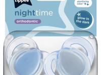 tommee tippee tt0474 Пустышка симметричная "night time" голубой (6-18 м.) 2 шт. 