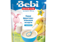 bebi premium terci cu lapte asorti de fructe și cereale (6 m+) 200 gr.