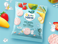 ФрутоНяня mini-paine crocanta de orez cu mere, capsuni si banane (12 luni+) 30 gr.