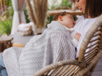 babyono 1647/02 Плед из органического хлопка (75x100 см) серый