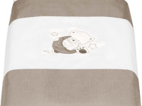 cam Постельное бельё (одеяло, бортик, наволочка) g248 "Мишка на луне" белый/бежевый