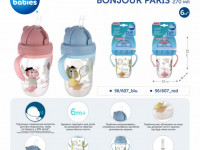 canpol 56/607 cana anti-varsare cu tub din silicon si greutate "bonjour paris" 270 ml. (6m+)