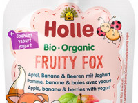 holle bio organic Пюре "fruity fox" Яблоко-банан-лесные ягоды-йогурт (8 м +) 85 гр.