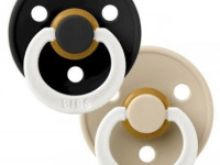 bibs suzeta rotunda din latex color m glow vanila & black (6-18 luni) 2 buc.