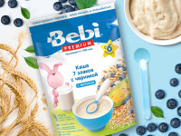 bebi premium Каша молочная 7 злаков с черникой  (6+) 200 гр.