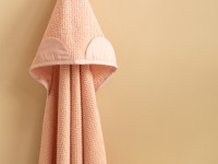 sensillo-4190 Полотенце креповое с капюшоном "Мишка" (100х100 см) розовый