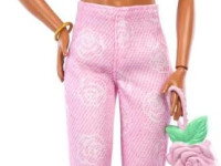 barbie jjn72 păpușa barbie "deluxe style fashion doll №12" &icirc;ntr-un top roz și blugi evazați