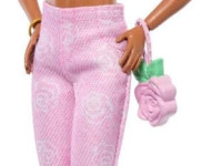 barbie jjn72 păpușa barbie "deluxe style fashion doll №12" &icirc;ntr-un top roz și blugi evazați