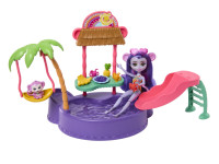 enchantimals htw73 set de joс "meggy maimuță într-o piscină tropicală"