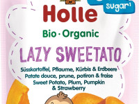 holle bio organic piure &bdquo;lazy sweetato&rdquo; cartofi dulci, prune, dovleac și căpșuni (6 luni+) 100g.