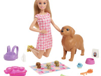 barbie hck75 set de joc barbie "cățeluși nou-născuți"