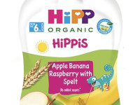 hipp 8534 piure hippis mere-banane-zmeură-cereale (6 m+) 90g.