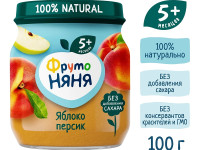 ФрутоНяня piure de mere și piersici 100 gr. (5 luni+)