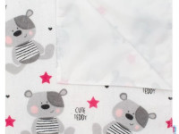 new baby 41782 Фланелевая пеленка непромокаемая "Мишка" (57 x 47 см.) розовый