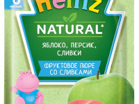 heinz Пюре Яблоко-персик-сливки 90 гр. (6 м+)