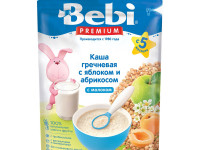 bebi premium terci de hrisca cu lapte, mere si caise (5 m+) 200 gr.