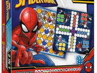 trefl 02419 joc de masă 2 în 1 "ludo/Șerpi și scări" "spider-man"