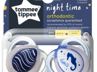 tommee tippee tt0174 suzeta simetrica "night time" calut de mare (0-6 luni) 2 buc. 