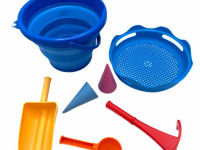 compactoys 99100201 set de nisip compact 7 &icirc;n 1 (albastru)