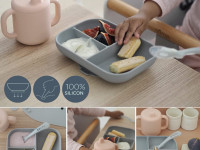 beaba 5068 set de masa din silicon (3 piese) roz