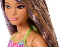 barbie jjn57 păpușă barbie "fashionistas № 244" &icirc;ntr-o rochie florală fără spate