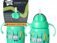 tommee tippee tt0389 cană cu pai "superstar" verde (6 luni+) 300 ml.