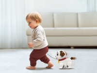 hola toys he9977 jucărie de tras "cățeluș" cu sunet și lumină