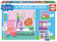 educa 16817 puzzle 4-în-1 "peppa pig" (12/16/20/25 el.)