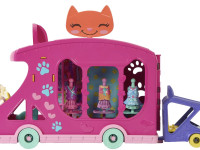 enchantimals hpb34 set de joaca “automobil cu accesorii și păpușa caddy cat cu animaluț bucket”