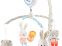 baby mix m/00/521mce-li183 carousel de pluș "ursi și iepuri"