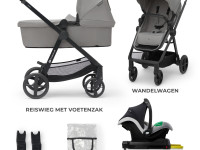 kinderkraft carucior 4in1 newly + mink pro cu baza gri