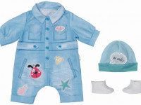zapf creation 832592 set haine pentru păpuși "baby born deluxe jeans overall" (43 cm.)