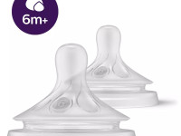 avent scy966/02 tetina din silicon "natural" (6 m+) 2 buc. 
