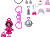 polly pocket jkr46 păpușă breloc cu accesorii (7,5 cm) &icirc;n sort.