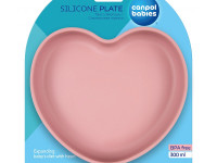canpol 80/309 farfurie din silicon cu ventuză "heart" (roz)