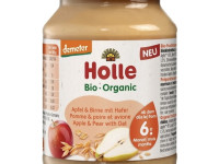 holle bio organic piure de mere, pere si fulgi de ovaz (6l+) 190g.