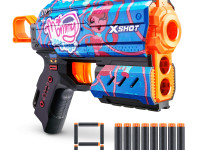 zuru 36649 blaster x-shot skins flux, poppy playtime, s1 (8 cartuse) in sort. 