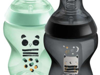 tommee tippee tt0038 set de 2 biberoane "closer to nature animals" (0 luni+) 2х260 ml.
