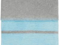 womar zaffiro Плед из хлопка (75х100 см.) полосы/серый-голубой