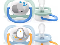 avent scf080/11 suzeta din silicon ultra air "i love" 2 buc. (0-6 m.) in sort.