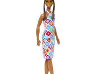 barbie hjt07 papusa "fashionista" intr-o rochie midi tricotata