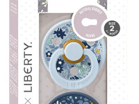 bibs Пустышка круглая латексная "colour liberty" chamomile lawn & baby blue (0-6 м.) 2 шт.