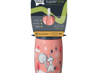 tommee tippee tt0395 cana termica cu pai "superstar" roz (12 luni+) 266 ml.