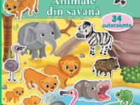 carte "animale din savana" 34 autocolante