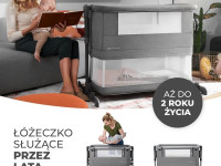 kinderkraft patut-leagăn neste dark grey