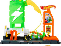 hot wheels htn79 set de joc "city super recharge fuel station"