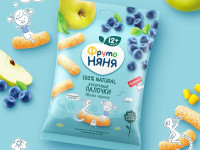 ФрутоНяня bețișoare de porumb cu mere și afine 20 g. (12 l+)